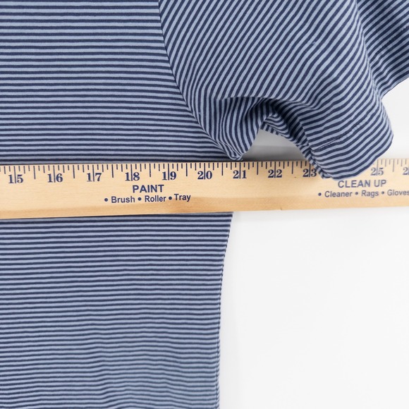 Patagonia Mens Med Daily Polo Shirt Blue Striped Short Sleeve Pocket Gorpcore - Picture 6 of 8